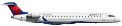 Conventional 50-seat regional jet side silhouette