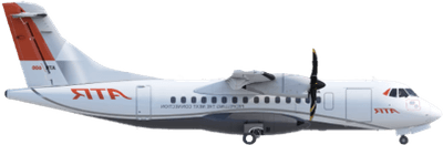 Conventional turboprop regional aircraft side silhouette