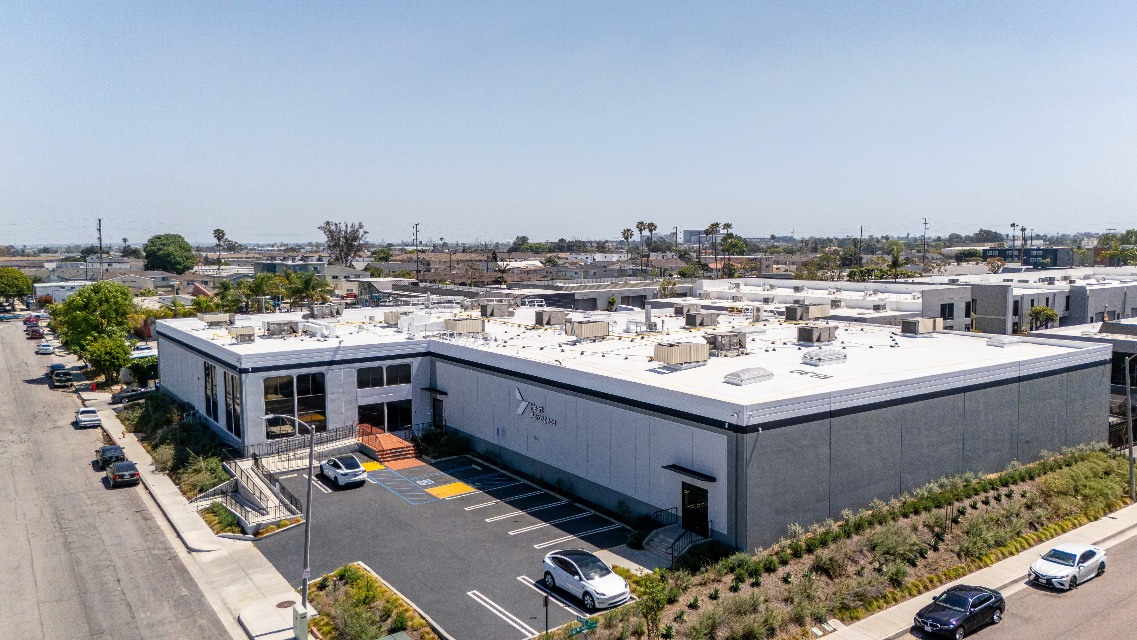 Aerial view of the Heart Aerospace U.S. office exterior in Torrance, California